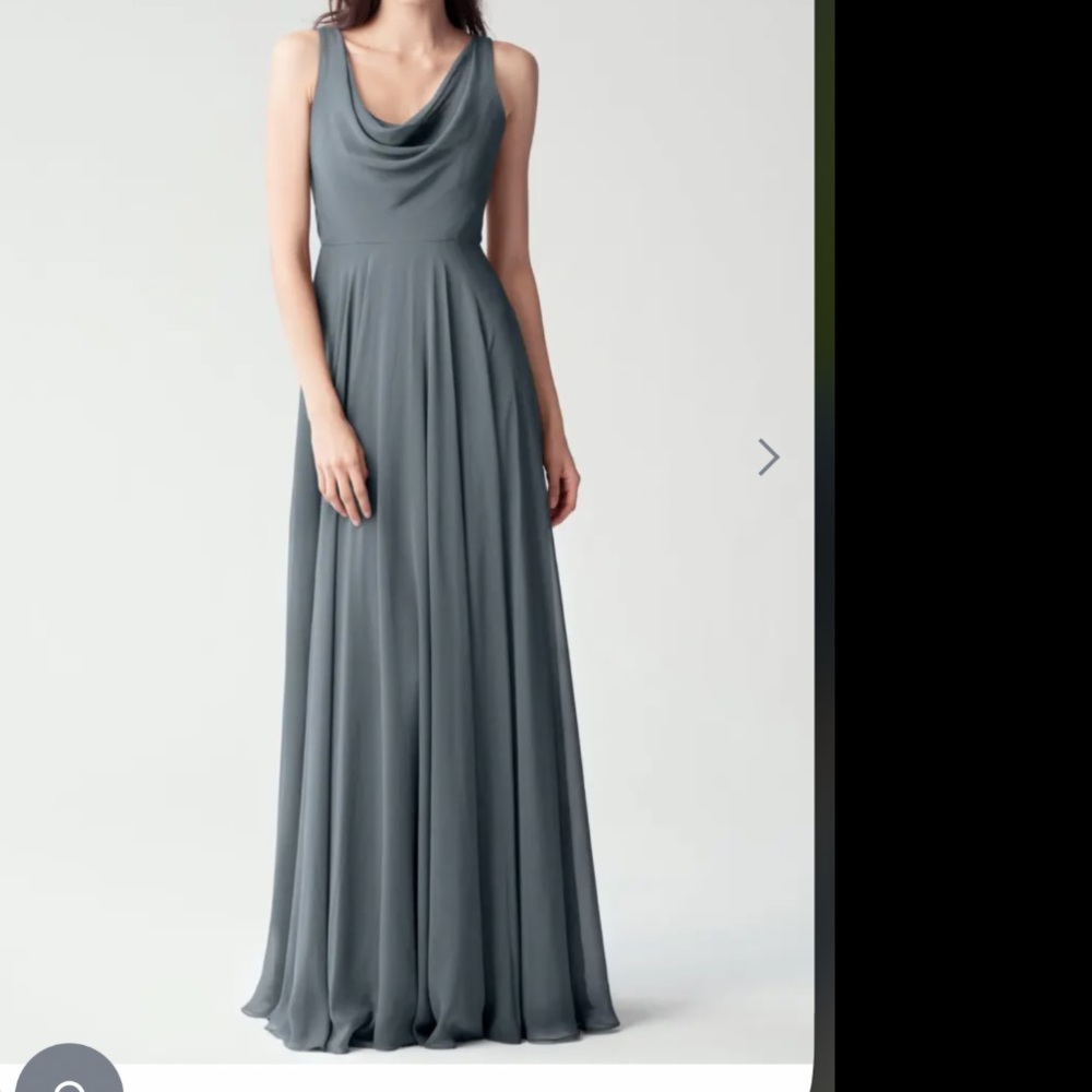 Jenny Yoo liana cowl neck Dress in Denmark blue